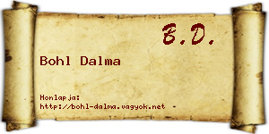 Bohl Dalma névjegykártya